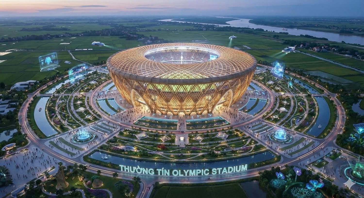 Hình ảnh phối cảnh sân vận động tại khu đô thị thể thao Vin Olympic Ngọc Hồi